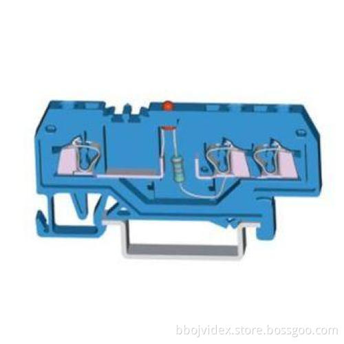 800V 18A 24 - 16 AWG Spring Terminal Block , PA66 Insulatio